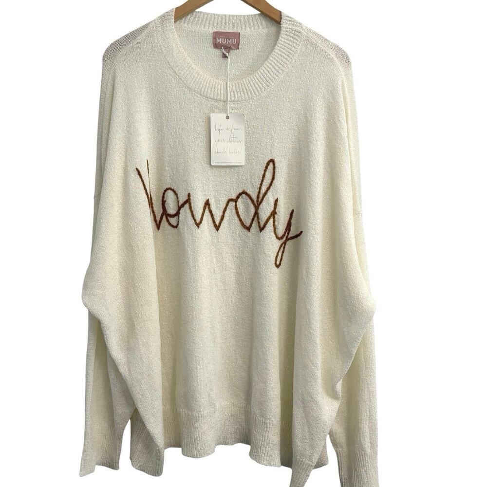 Show Me Your Mumu Woodsy Knit Sweater Size 2X Relaxed Western Coastal Cowgirl